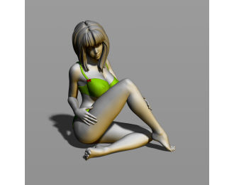 Фигура На пляже, окрашенная