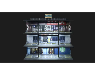 Diorama *4 story parking building with light*, various