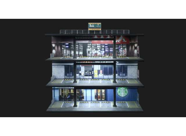 Diorama *4 story parking building with light*, various