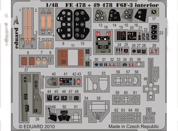 Цветное фототравление для F6F-3 interior S. A.