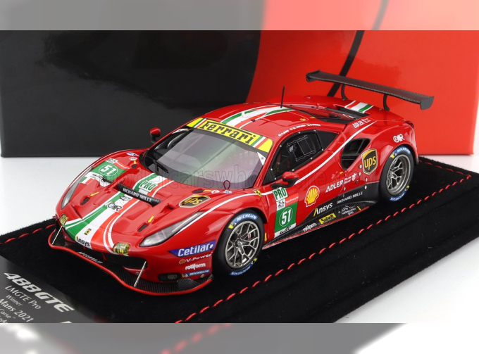 FERRARI 488 Gte 3.9l Turbo V8 Team Af Corse N 51 Winner Lmgte Pro Class 24h Le Mans 2021 J.calado - A.pier Guidi - C.ledogar, Red