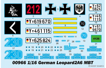 Сборная модель немецкий танк Leopard 2 A6