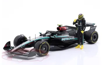MERCEDES GP F1 W15 Eq Performance Team Amg Petronas Motorsport №44 Season (2024) Lewis Hamilton - With Pilot, Black Silver Green