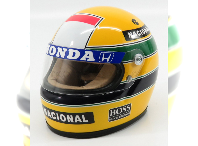 BELL HELMET F1 Casco Helmet Team Honda Mclaren World Champion (1988) Ayrton Senna, Yellow Green