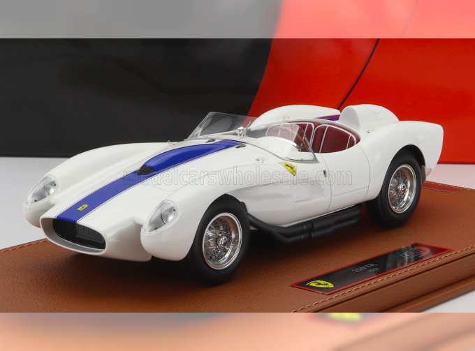 FERRARI 250tr Testarossa Spider (1957) - Con Vetrina - With Showcase, White Blue