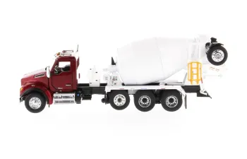 KENWORTH T880 SFFA Tandem w/Lift Axle & McNeilus Bridgemaster Concrete Mixer, Radiant Red
