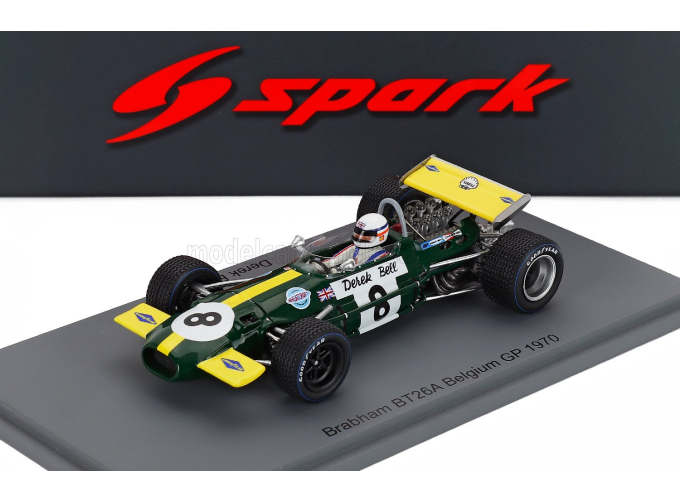 BRABHAM F1 Bt26a №8 Belgium Gp (1970) Derek Bell, Green Yellow