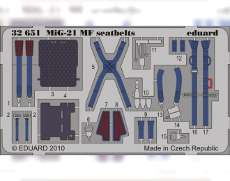 Фототравление привязные ремни MiG-21MF KM1M seatbelts
