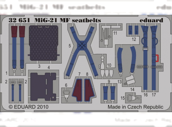 Фототравление привязные ремни MiG-21MF KM1M seatbelts