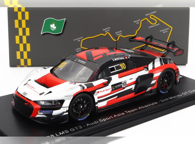 AUDI R8 Lms Gt3 Team Audi Sport Asia Absolute №10 2nd Gt Cup Macau (2022) E.Mortara, White Red