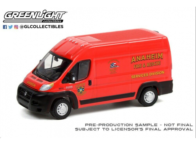 Ram ProMaster 2500 Cargo High Roof Van Red Anaheim Fire & Rescue