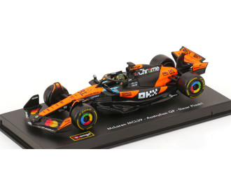 McLAREN F1 Mcl39 Team Mclaren №81 Season Gp (2025) Oscar Piastri - With Pilot And Showcase, Orange Black