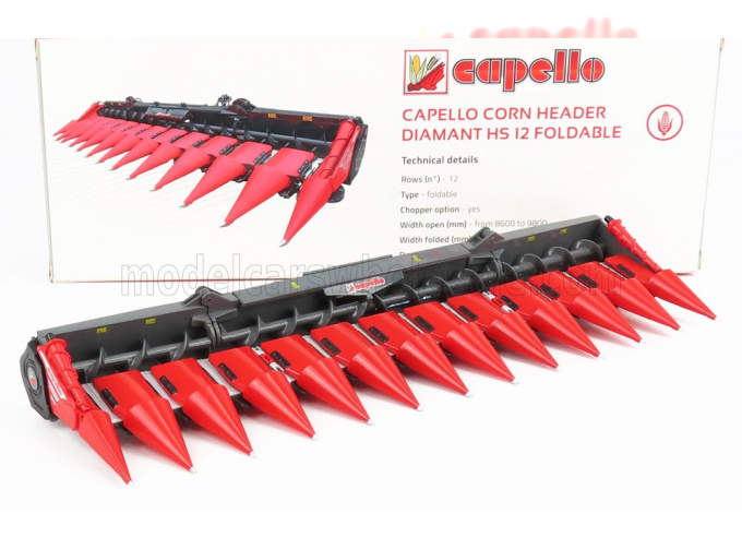 ACCESSORIES Capello Corn Header Diamants Hs12 Foldable, Red Grey