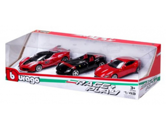 FERRARI Set 3x Monza Sp2 (2018) - Fxx-k №10 (2015) - Roma (2019), Red Black