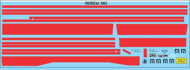Декаль Полосы ЛАЗ 695 (красный)