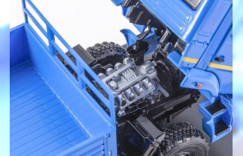 Камский грузовик 43118 рестайлинг бортовой с тентом, синий