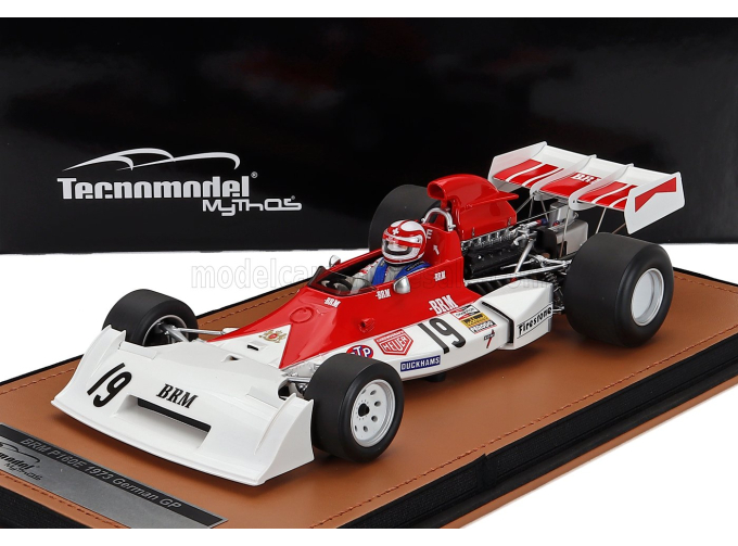 BRM F1 P160e №19 German Gp Clay Regazzoni (with Pilot Figure) (1973), White Red