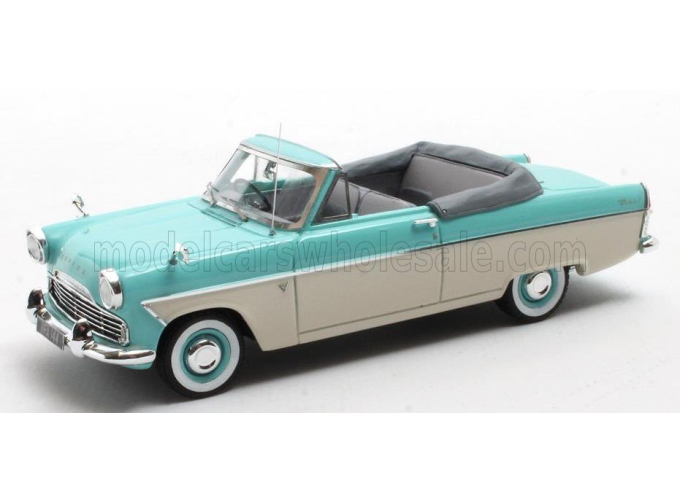FORD Zodiac MKII 206E Cabriolet Open (1958), turquoise/white 