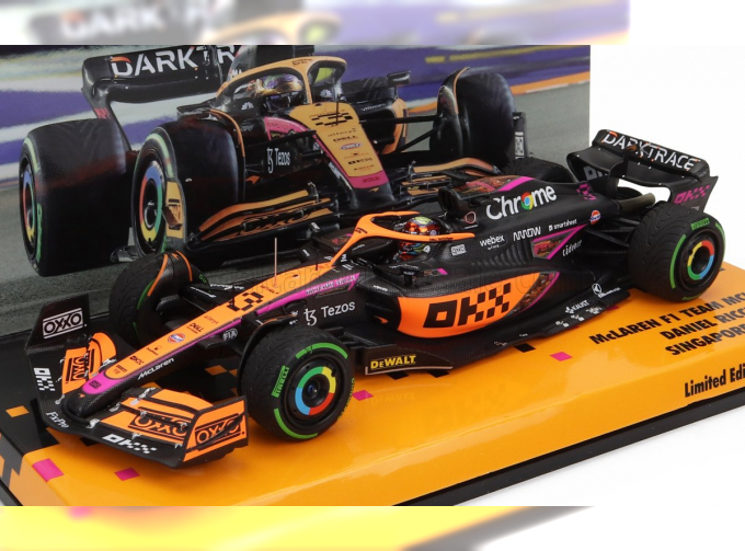 McLAREN F1 Mcl36 Mercedes Team Mclaren N3 5th Singapore Gp (2022) Daniel Ricciardo, Orange Black Fucsia