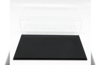 VETRINA DISPLAY BOX Stuttgart Base Effetto Fibra Di Carbonio Nera - Carbon Fiber Effect Base Black - Lungh.lenght Cm 32.5 X Largh.width Cm 16.5 X Alt.height Cm 10.0 (altezza Interna Cm 9.2), Plastic Display