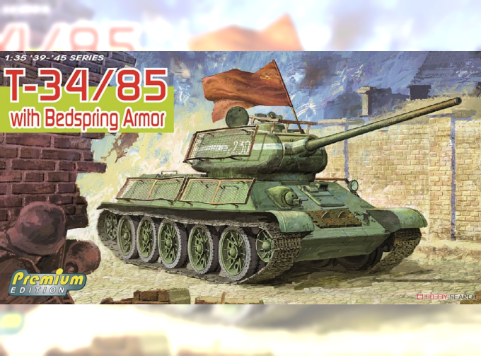 Сборная модель Tанк 34/85 w/Bedspring Armor