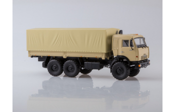 Камский грузовик 43118 6x6 бортовой с тентом, бежевый