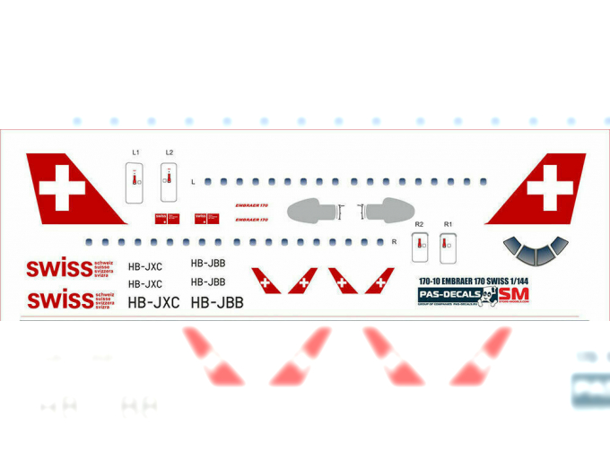 Декаль на Embraer 170 SWISS