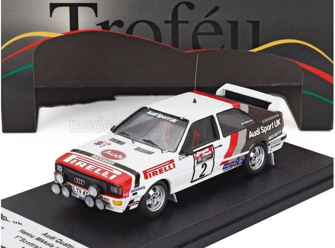 AUDI Quattro (night Version) N 2 Winner Rally Scottish (1982) Hannu Mikkola - Arne Hertz, White Red