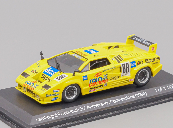 (Б/У) LAMBORGHINI Countach Competizione 25th Anniversary No.88 T.Wada/S.Ikezawa Rain-X (1994), yellow