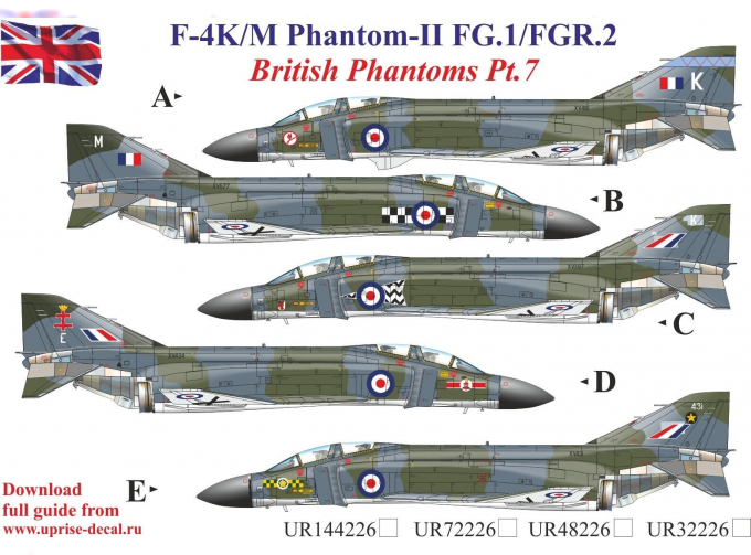 Декаль для F-4K/M British Phantom-II (FG.1/FGR.2) Pt.7