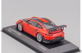 PORSCHE 911 991-2 Gt2 Rs Weissach Package 2018 - Silver Rims, Red Black