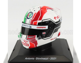 BELL HELMET F1 Casco Helmet Alfa Romeo C41 Team Orlen Racing N 99 Season (2021) Antonio Giovinazzi, White Red