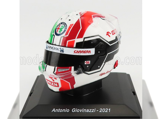 BELL HELMET F1 Casco Helmet Alfa Romeo C41 Team Orlen Racing N 99 Season (2021) Antonio Giovinazzi, White Red