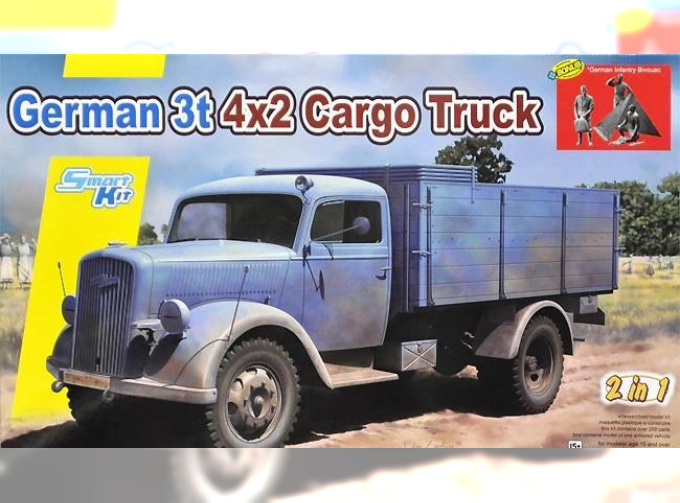 Сборная модель GERMAN 3t 4X2 CARGO TRUCK (2 IN 1)