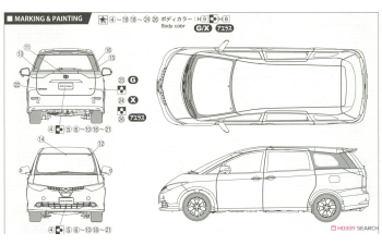 Сборная модель Toyota Estima G/X/Aeras G Package