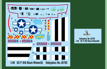 Сборная модель Самолет US P-61A Black Widow