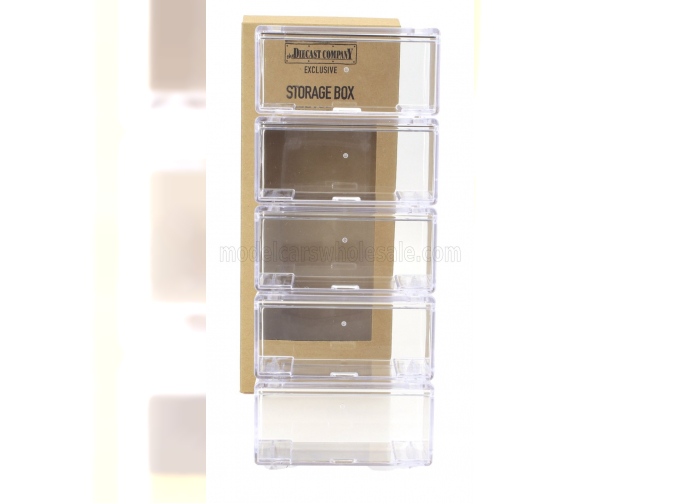 VETRINA DISPLAY BOX Set 5x Combinable Storage Box - Lungh.length Cm 9.5 X Largh.width Cm 4.2 X Alt.height Cm 4.2 (altezza Interna Interior Height Cm 3.8), Plastic Display