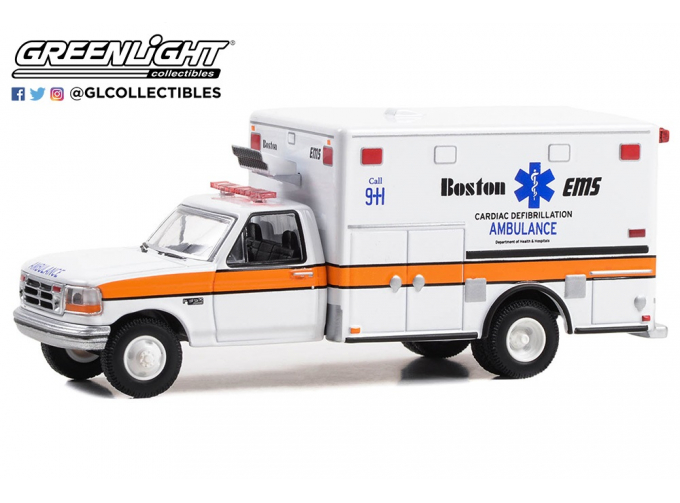 FORD F-350 Van Ambulance "Boston EMS Cardiac Defibrillation Ambulance" (1994)