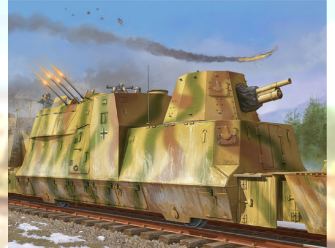 Сборная модель Артиллерийский и зенитный броневагон