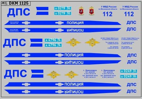 Декаль полиция ВАЗ XRAY (100х65)
