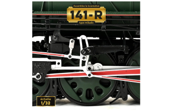 Сборная модель S.N.C.F. - TYPE 141-R 1187 LOCOMOTIVA A VAPORE CON CARRO TENDER TRASPORTO CARBONE - STEAM LOCOMOTIVE - GREEN BLACK