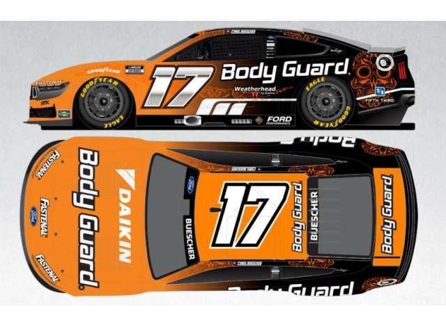 Ford Mustang #17 Chris Buescher *Body Guard Mexico*, orange 2025