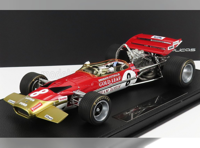 LOTUS F1 49c Ford Gold Leaf Team Lotus N 8 Season 1970 Emerson Fittipaldi - Con Vetrina - With Showcase, Red