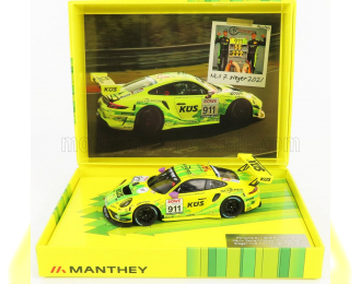 PORSCHE 911 991-2 Gt3 R Team Manthey Racing N 911 Winner Nls7 Rowe 6h Adac Ruhr - Pokal - Rennen Nurburgring 2021 K.estre - M.christensen, Yellow Green