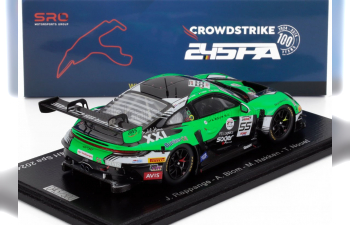 PORSCHE 911 992 Gt3 R 4.2l Team Dinamic Gt №55 2nd Silver Class 24h Spa (2024) Jop Rappange - Alex Blom - Marius Nakken - Theo Nouet, Green Black