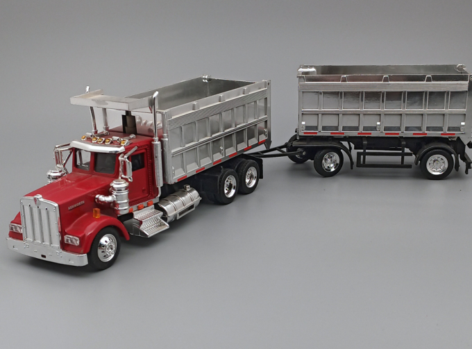 KENWORTH W900 1979 Dump Truck with Trailer, red / silver