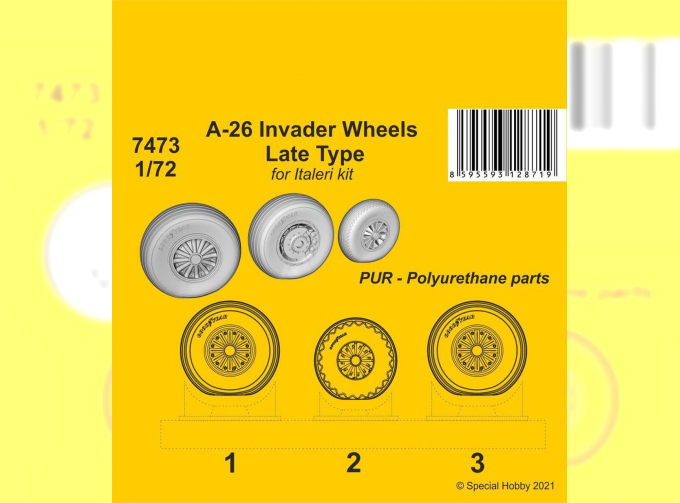 A-26 Invader Wheels Late Type / for Italeri kit