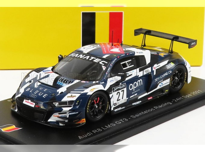 AUDI R8 Lms Gt3 Team Audi Sport Sainteloc Racing N27 24h Spa (2021) A.Cougnaud - L.Legeret - L.Prette - A.Panis, Blue White