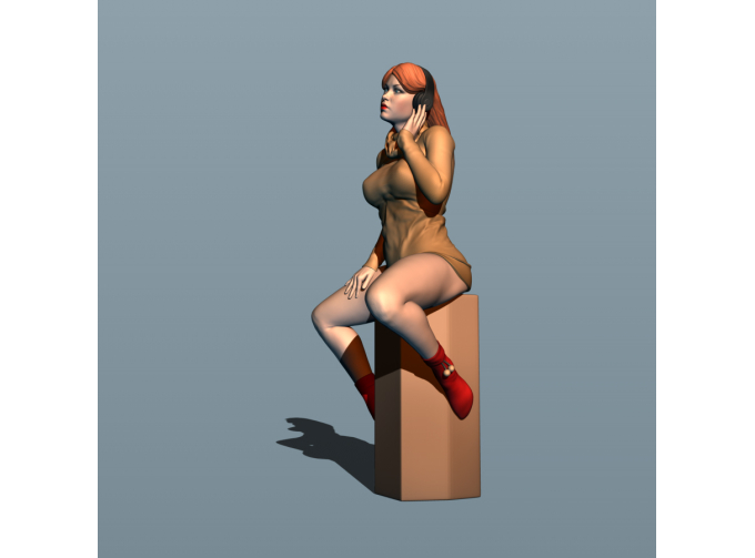 Фигурка 772 Девушка сидит на колонке, окрашенная