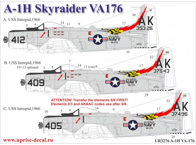 Декаль для A-1H Skyrader VA-176